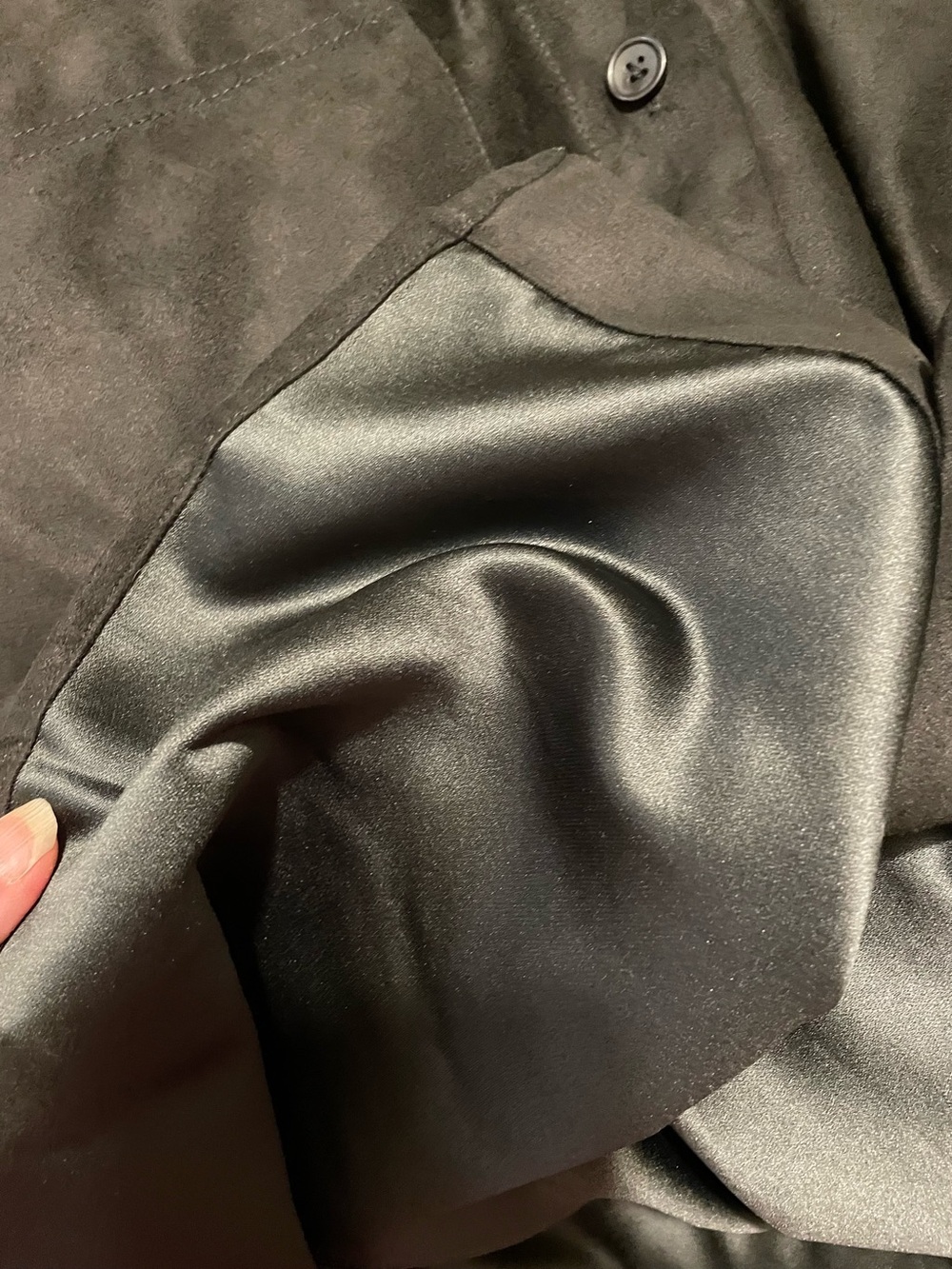Banana Republic Vegan Suede Black XL Jacket/Shirt with Belt - Picture 8 of 10